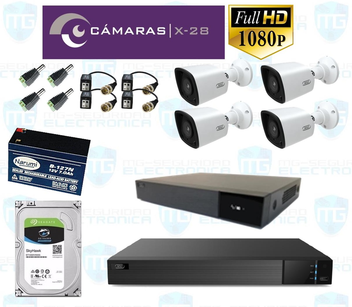 Kit 4 camaras X-28 con Batería de reserva